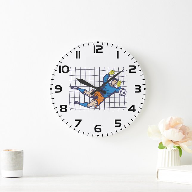 Grande Horloge Ronde Soccer Goalkeeper Diving Save (Créateur téléchargé)