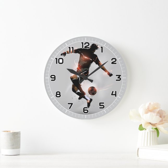 Grande Horloge Ronde Soccer Sport cool | Football (Maison)