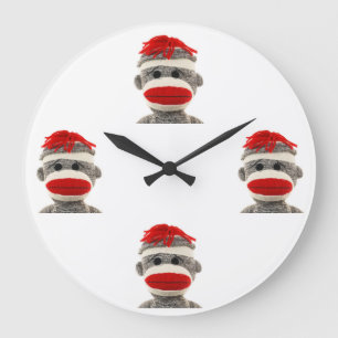 Grande Horloge Ronde Sock Monkey