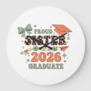 Grande Horloge Ronde Sœur fière de terminale 2026 d'un membre de la fam