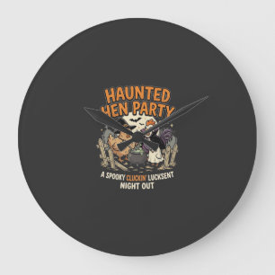 Grande Horloge Ronde Soirée de Poule Hantée d'Halloween