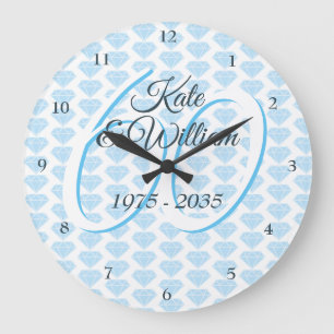 Grande Horloge Ronde soixantième Célébration de diamant d'anniversaire