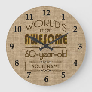 Grande Horloge Ronde soixantième Monde de célébration d'anniversaire