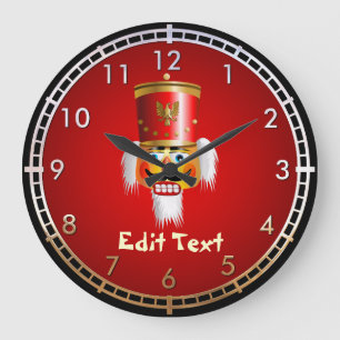 Grande Horloge Ronde Soldat de jouet drôle de casse-noix