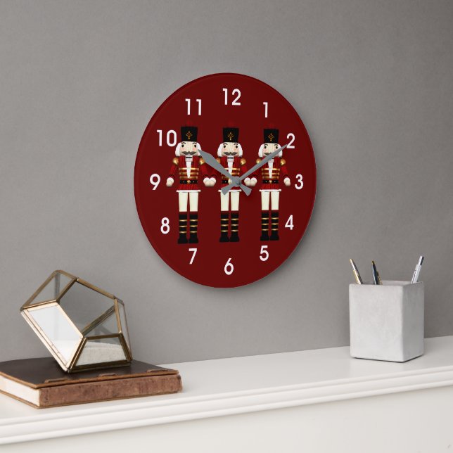 Grande Horloge Ronde Soldats de jouets de Noël (Bureau)