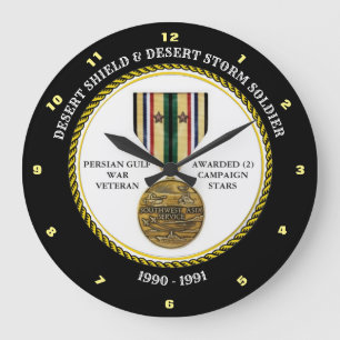 GRANDE HORLOGE RONDE SOLDIER 2 ÉTOILES / DESERT SHIELD & STORE