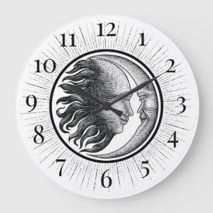 Grande Horloge Ronde Soleil céleste et lune