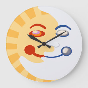 Grande Horloge Ronde Soleil et faces de lune