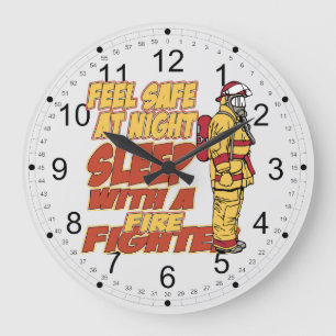 Grande Horloge Ronde Sommeil avec un sapeur-pompier