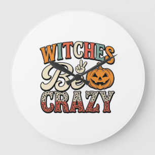 Grande Horloge Ronde Sorcières Soient Folle Création de Chemise Hallowe