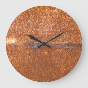 Grande Horloge Ronde Soudé vieux métal, texture rouille.