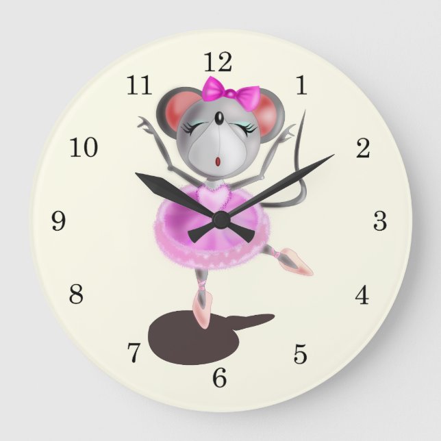 Grande Horloge Ronde Souris Ballerina (Recto)
