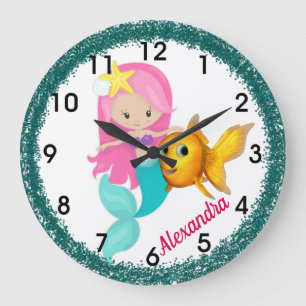 Grande Horloge Ronde Sous la sirène de mer