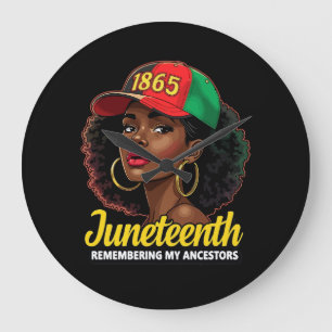 Grande Horloge Ronde Souvenirs de mes ancêtres Junetdix Mois Noir