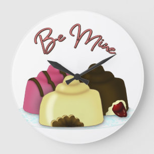 Grande Horloge Ronde Soyez le bonbon de la Saint-Valentin