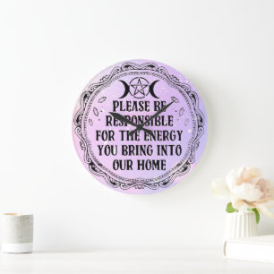 Grande Horloge Ronde Soyez responsable de votre énergie