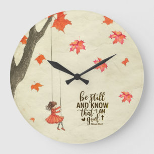 Grande Horloge Ronde Soyez toujours et sachez que je suis Dieu Bible Ve