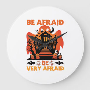 Grande Horloge Ronde Soyez très effrayés Halloween Maison hantée Citrou