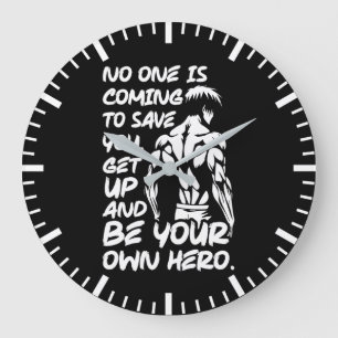 Grande Horloge Ronde Soyez votre propre héros - Anime Bodybuilding Gym