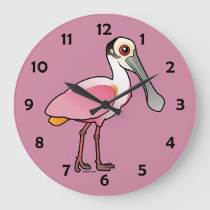 Grande Horloge Ronde Spatule rose de Birdorable