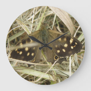 Grande Horloge Ronde Speckled Wood Butterfly Wall Clock