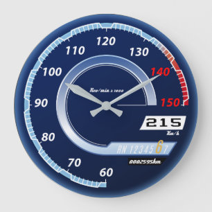 Grande Horloge Ronde Speedometer Round Wall Clock