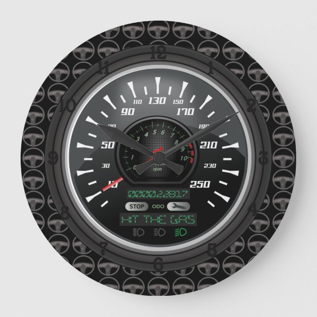 Grande Horloge Ronde Speedomètre personnalisé (Recto)