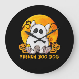 Grande Horloge Ronde Spider Gift French Boo Bulldog Avec Citrouille Spi