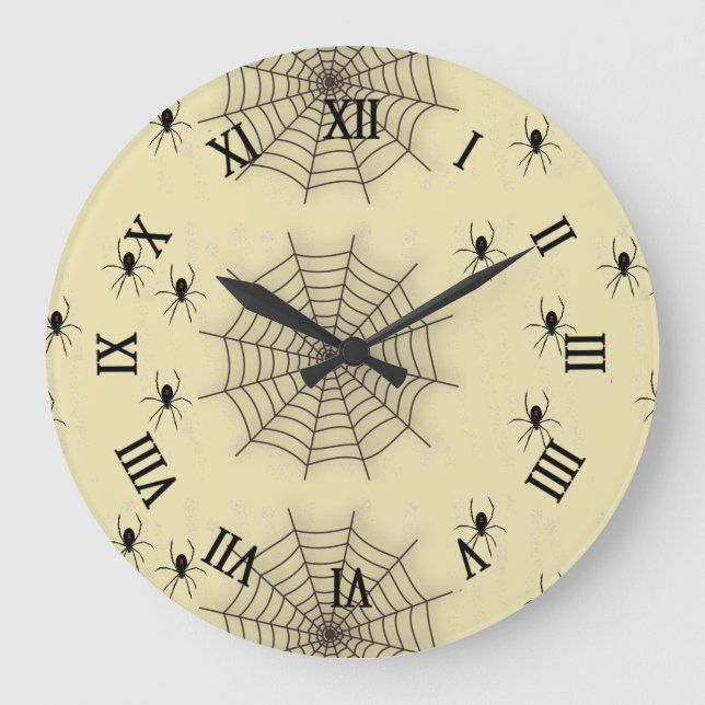 Grande Horloge Ronde Spider web and spiders on wall (Recto)