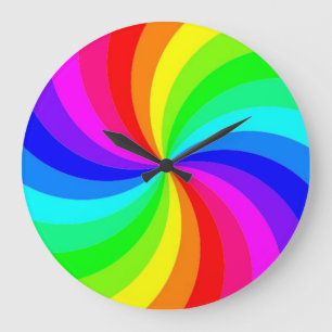 GRANDE HORLOGE RONDE SPIRALE ARC-EN-CIEL