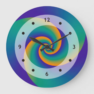 Grande Horloge Ronde Spirales Arrière - plans Abstraites V