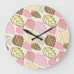 Grande Horloge Ronde Splendor d'automne : Motif sans feuille