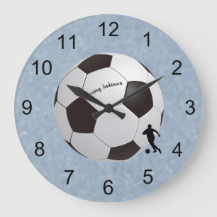 Grande Horloge Ronde Sports Emphasis Football et joueur Nom