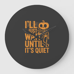 Grande Horloge Ronde Squelette drôle d'Halloween attendant un design si