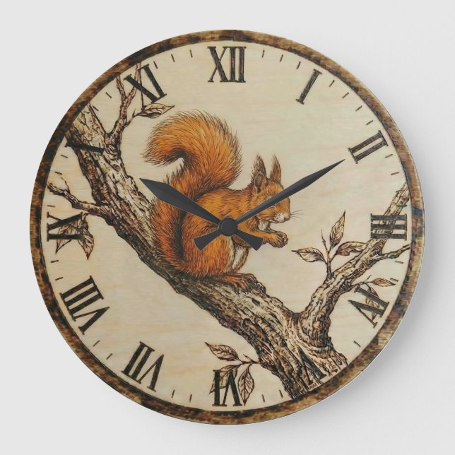Grande Horloge Ronde  Squirrel Wall Clock (Recto)