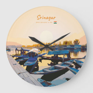 Grande Horloge Ronde Srinagar, Inde - Bateaux Shikara du lac Dal