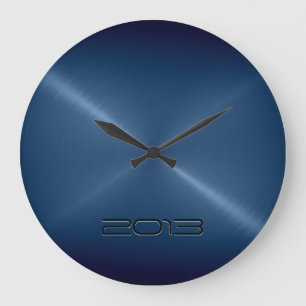 Grande Horloge Ronde Stainless Steel Metal Look