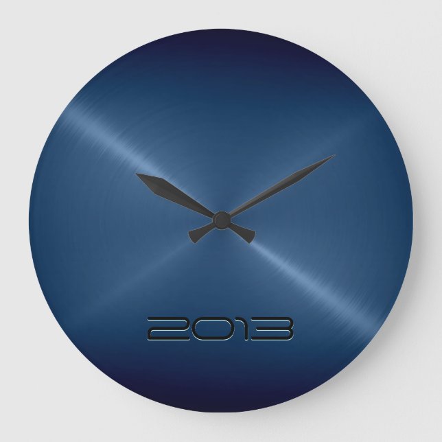 Grande Horloge Ronde Stainless Steel Metal Look (Recto)