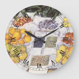 Grande Horloge Ronde Stand de fruits de Gustave Caillebotte, Art Vintag