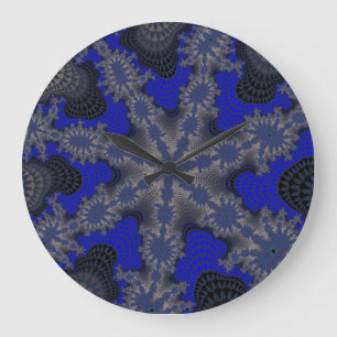 Grande Horloge Ronde Starburgh Bleu et Argent