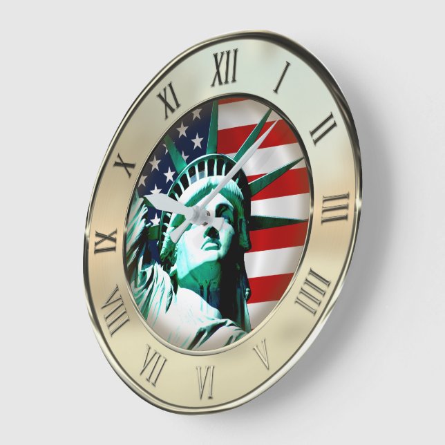 Grande Horloge Ronde Statue de Liberty (Angle)