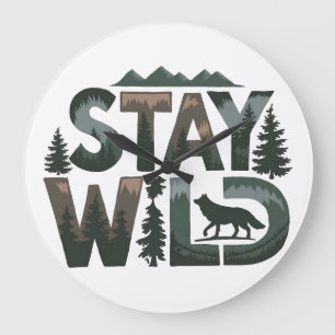 Grande Horloge Ronde Stay Wild - Conception inspirée de la nature