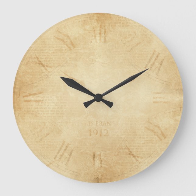 Grande Horloge Ronde Steampunk face à l'horloge Sepia (Recto)