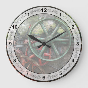 Grande Horloge Ronde Steampunk - Machine - Transport du futur