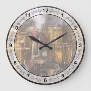 Grande Horloge Ronde Steampunk - Plomberie - Appareil de distillation
