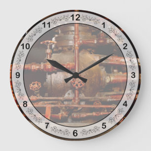 Grande Horloge Ronde Steampunk - Rêves de tuyaux
