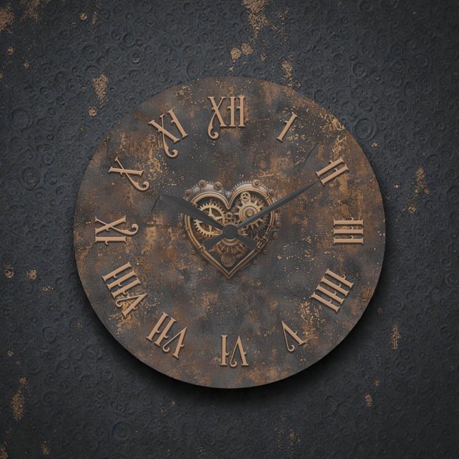 Grande Horloge Ronde Steampunk Rustic Metal Wall Clock (Créateur téléchargé)