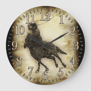 Grande Horloge Ronde Steer Roping Rodeo Cowboy