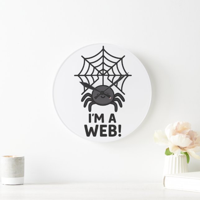 Grande Horloge Ronde Sticker 🕷️ araignée mignonne ✨ | Cartoon Web Fun" (Maison)