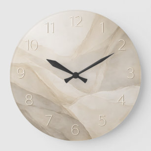 Grande Horloge Ronde Stone Quiet — Numéro en relief minimaliste